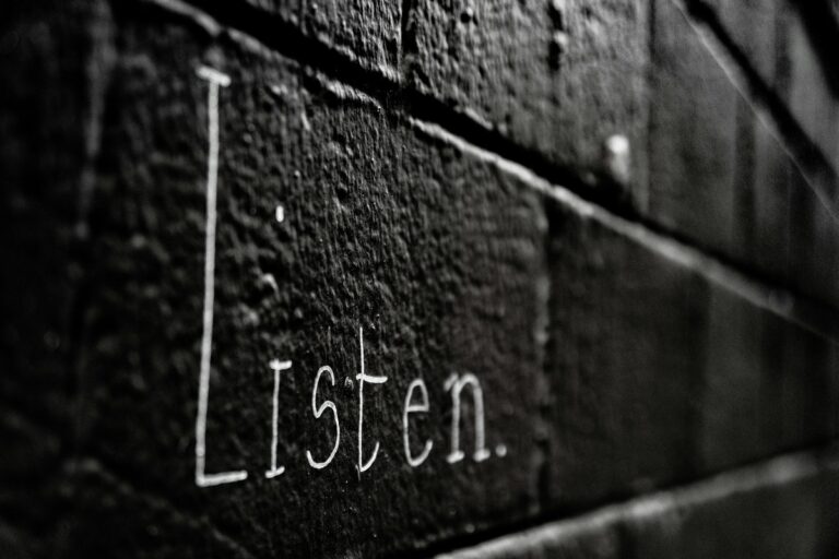 A wall with writing.