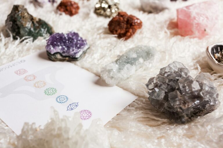 Various crystals on display.