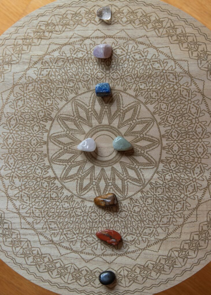 Various crystals on display.