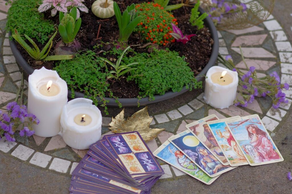 Imbolc flower altar.