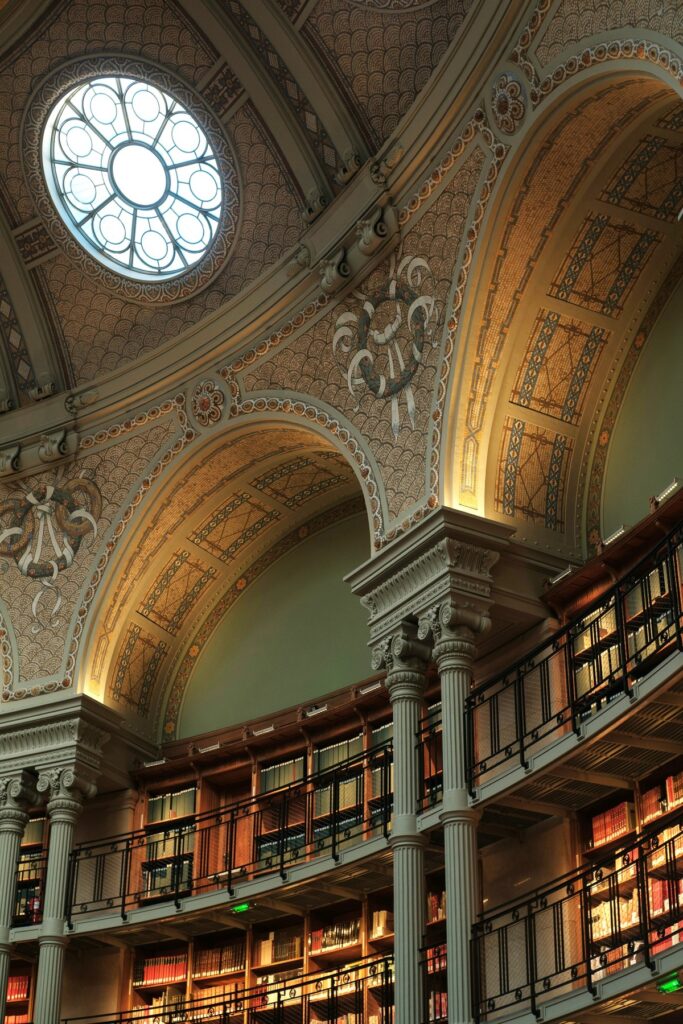 Old library aisles.
