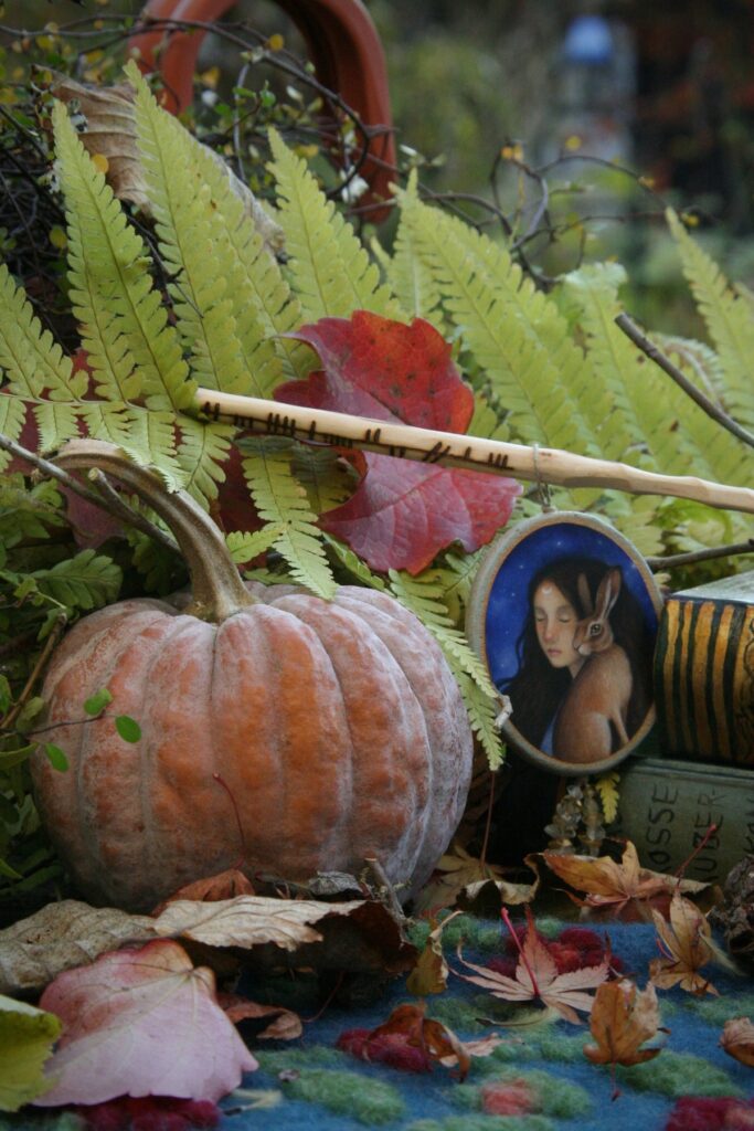 Decorated Samhain altar.