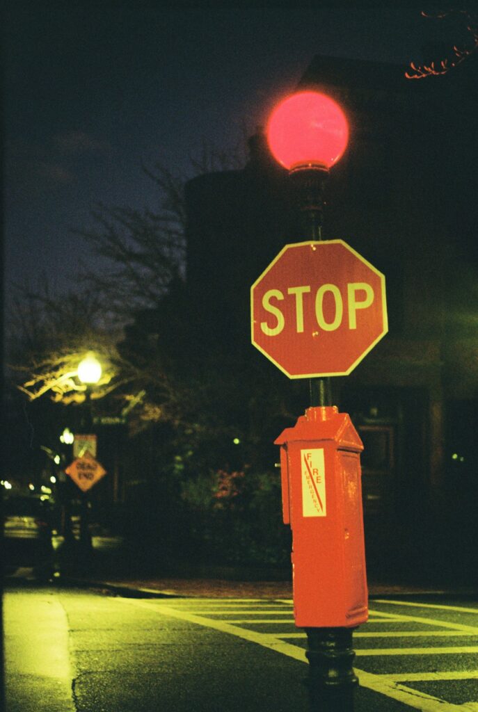 Stop sign.